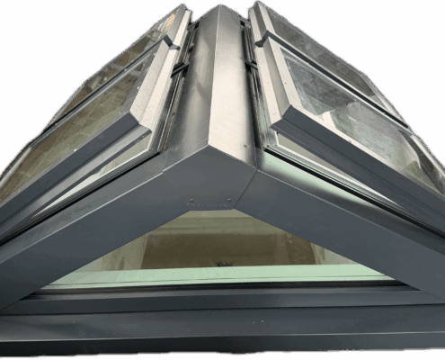 Rooflight with four bottom hung smoke ventilation windows